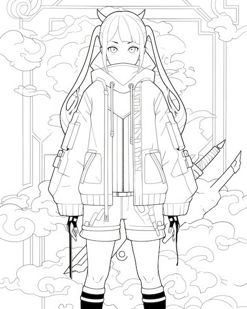 120 Anime Lineart Manga Coloring Pages Printable 77