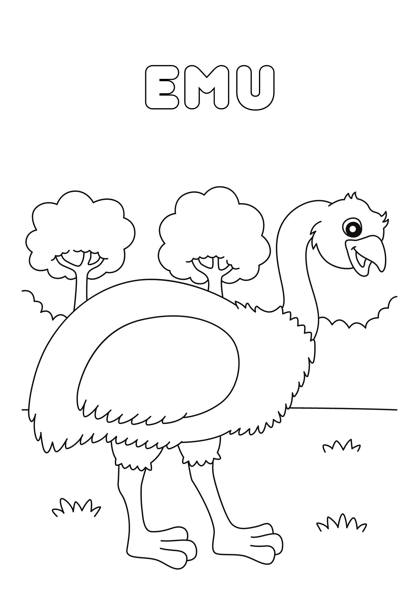 165+ Emu Coloring Pages Printable 17