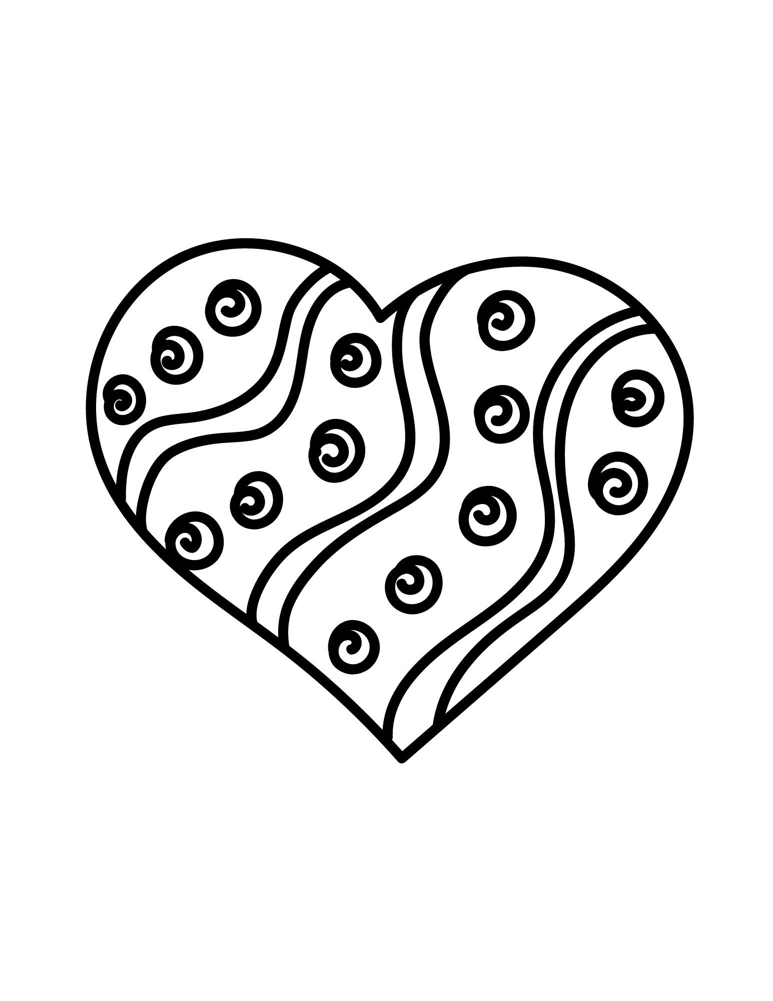 200 Printable Cute Heart Coloring Pages 27