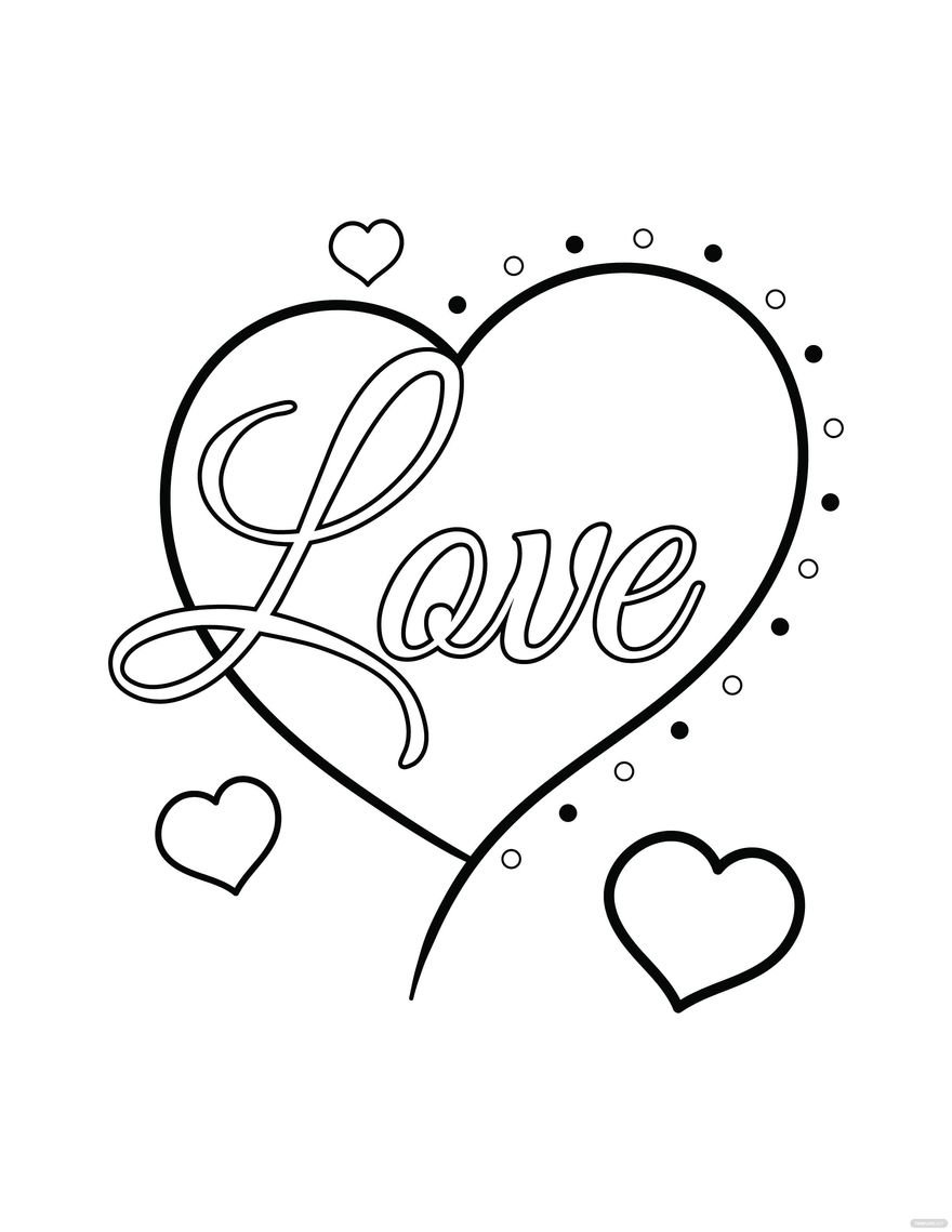 200 Printable Cute Heart Coloring Pages 32