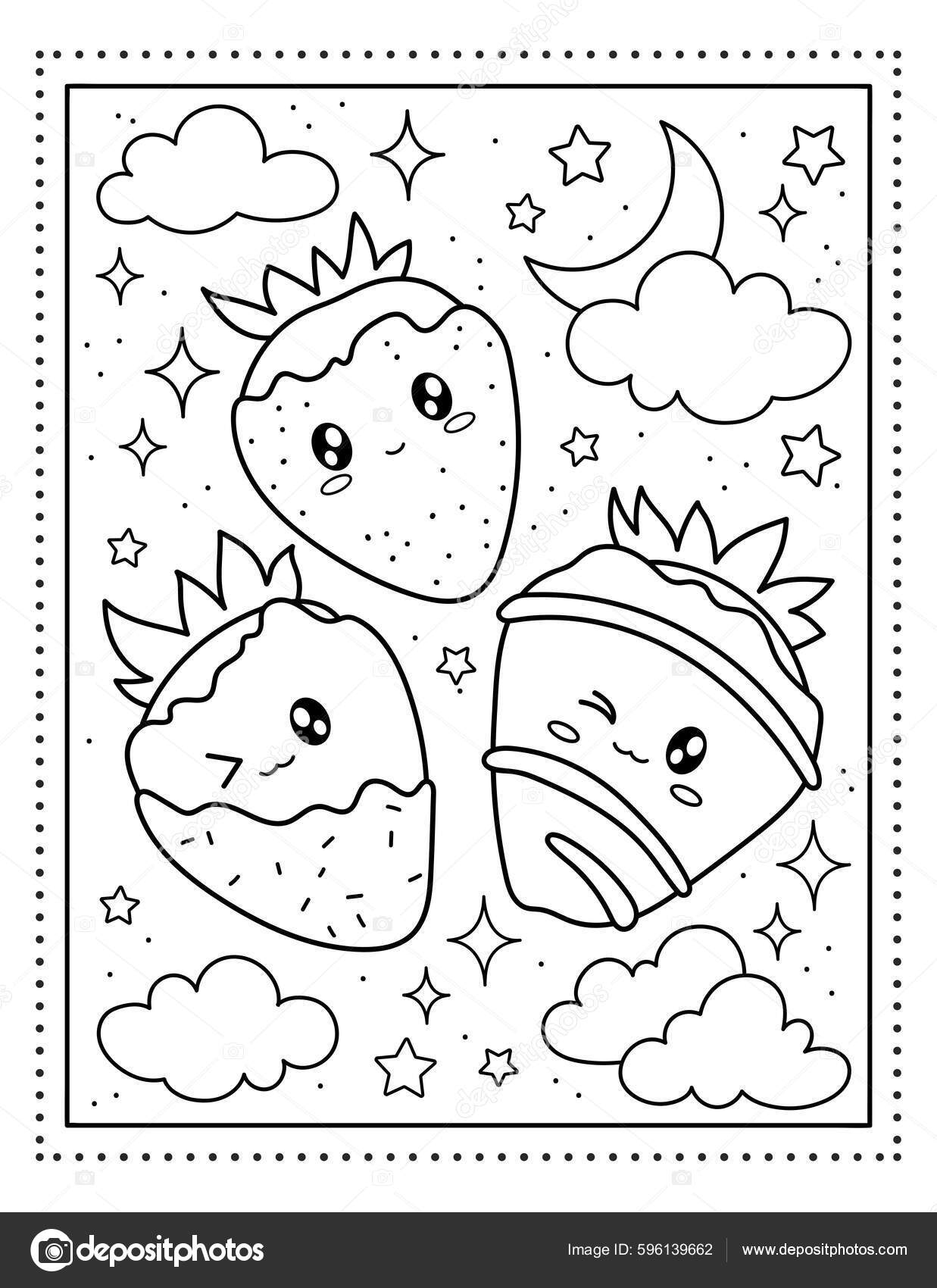 50+ Strawberries Coloring Pages 3