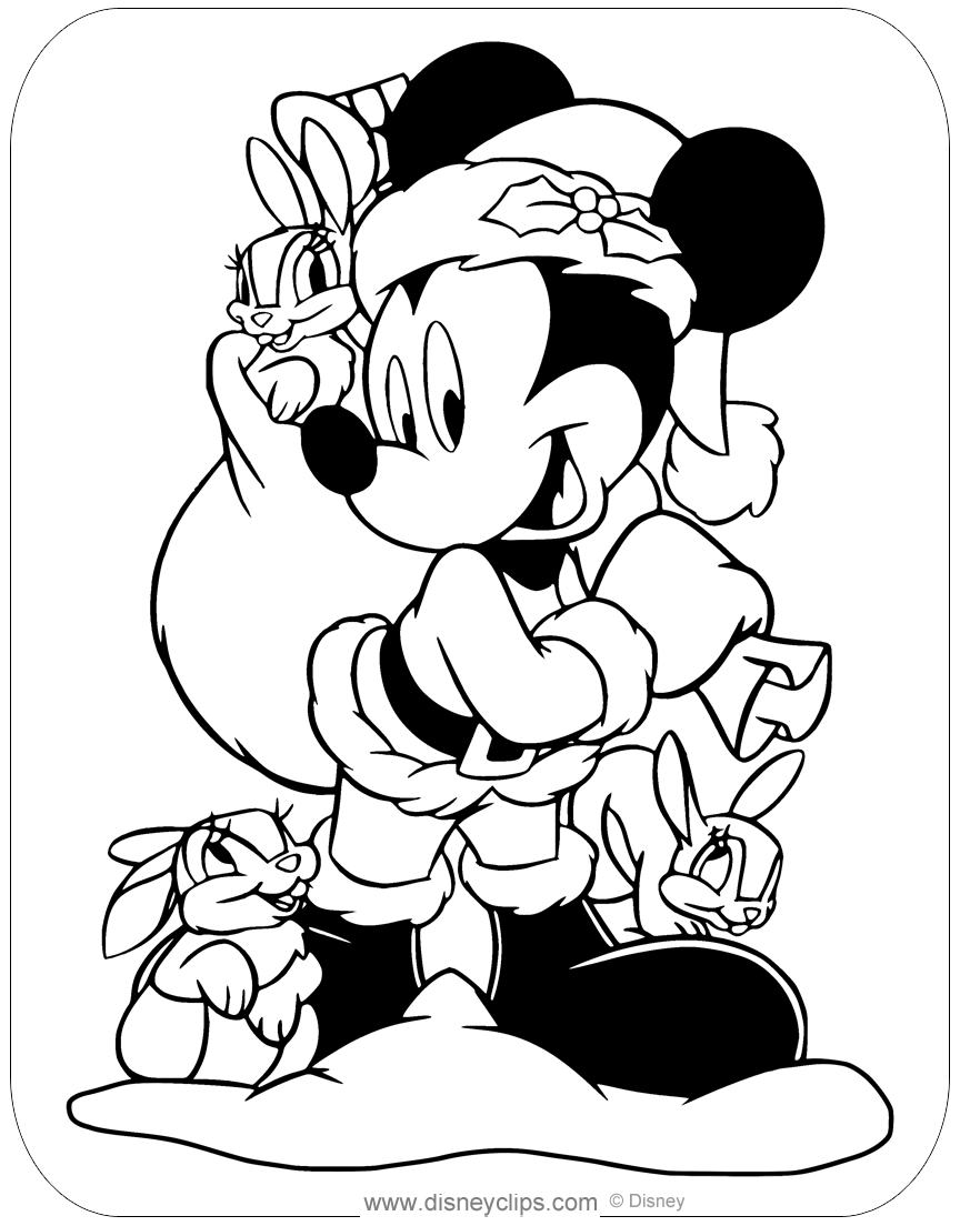 100 Mickey Mouse Christmas Coloring Pages Printable 66