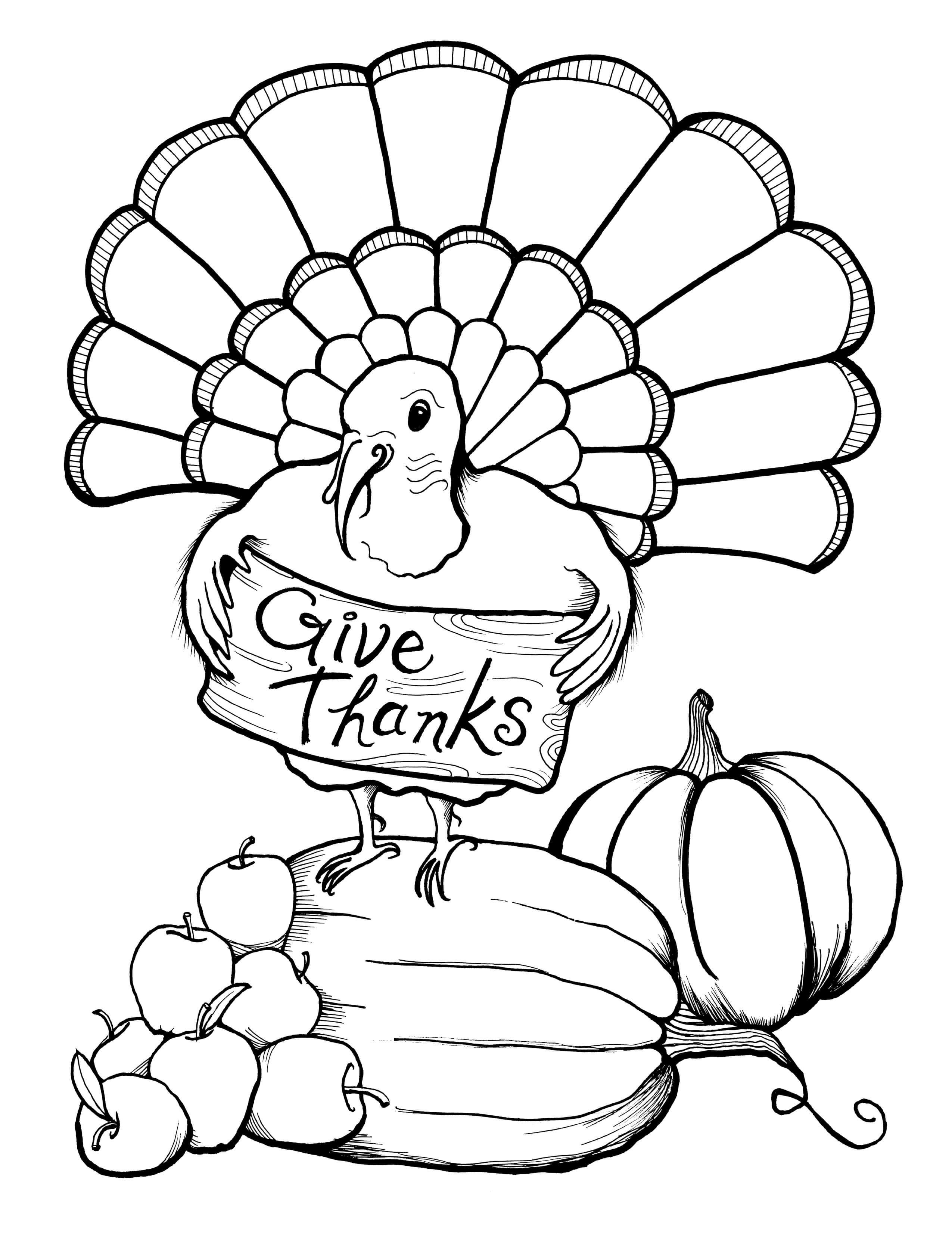 112 Thanksgiving Food Coloring Pages Printable 64