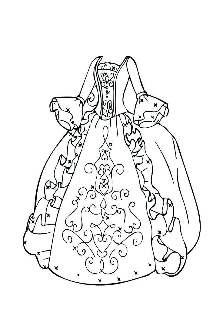 Dazzling Dress Coloring Pages Printable 10