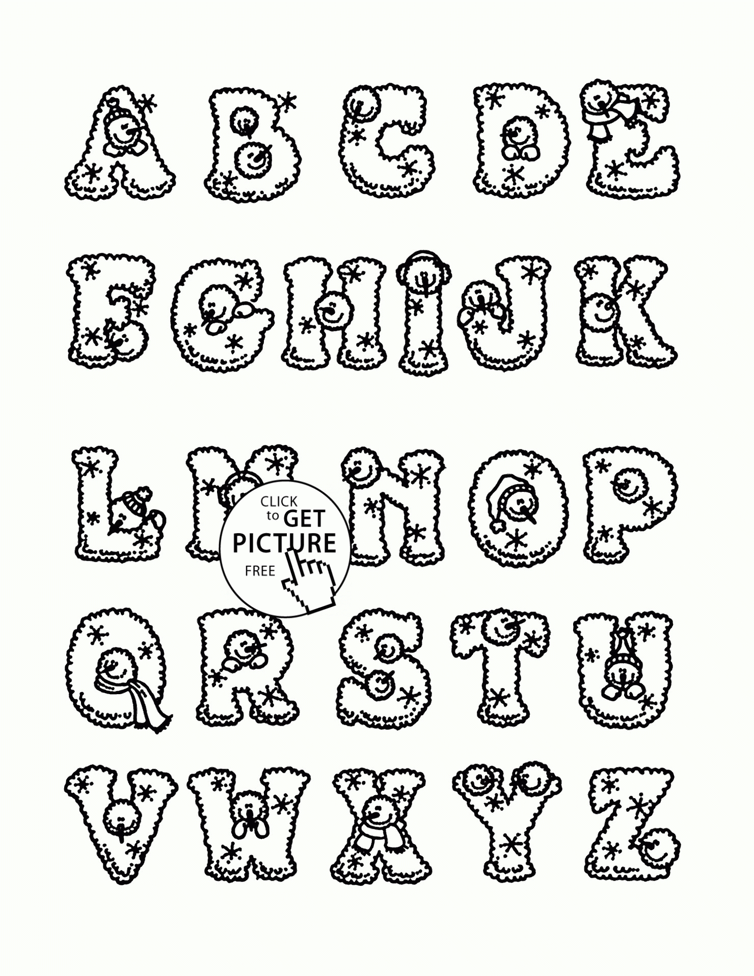 Educational Alphabet Coloring Pages Printable 16