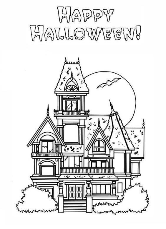 Haunted House Coloring Pages Printable Thrill 19