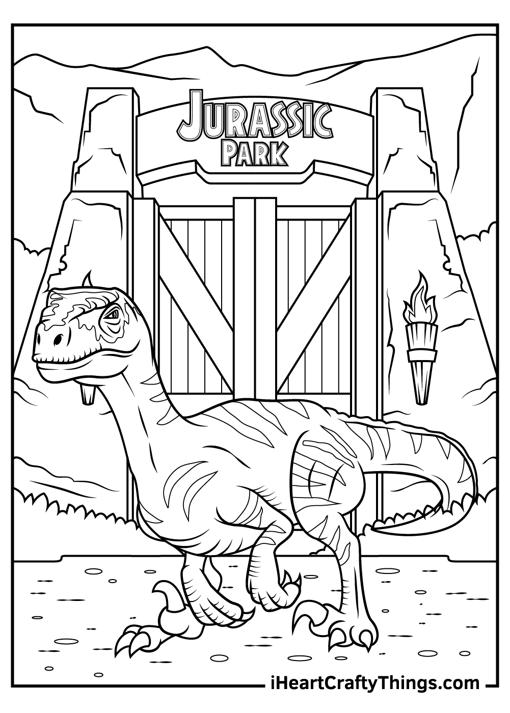 30 Jurassic Park Coloring Pages Printable 1