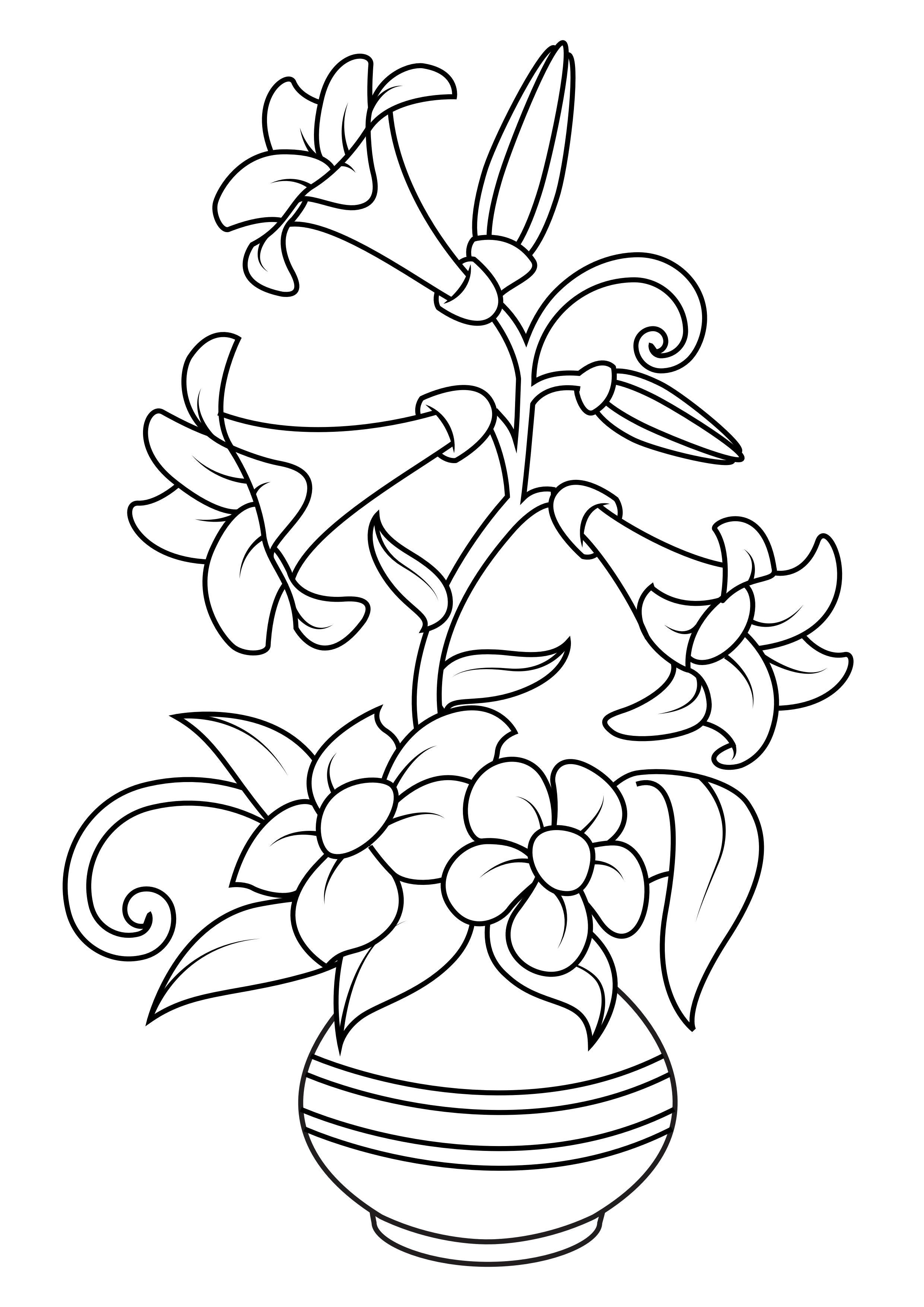 31 Beautiful Flower Vase Coloring Pages Printable 27