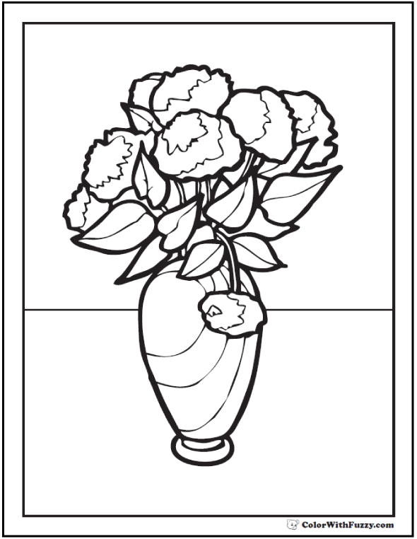 31 Beautiful Flower Vase Coloring Pages Printable 30