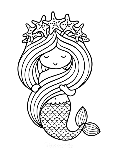 32 Adorable Little Mermaid Coloring Pages for Kids Printable 12