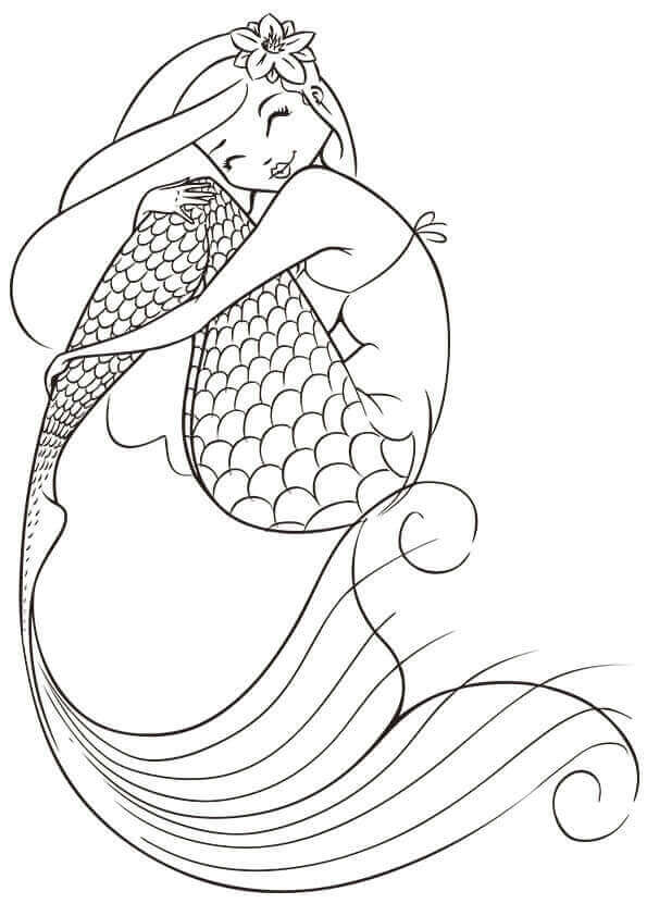 33 Fun Coloring Pages for Kids Mermaid Printable 7