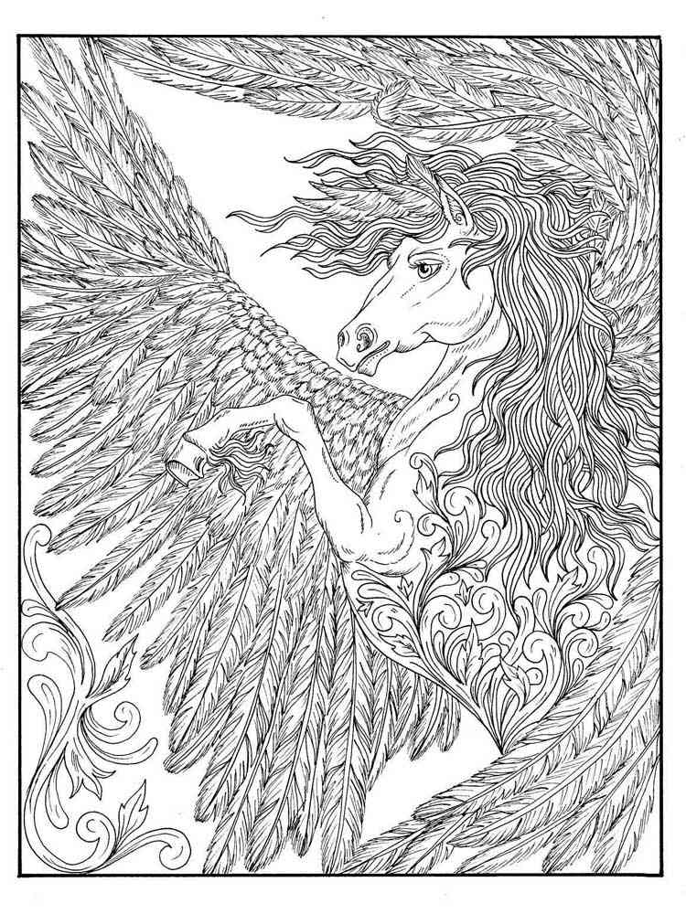 33 Magical Pegasus Coloring Pages Printable 12