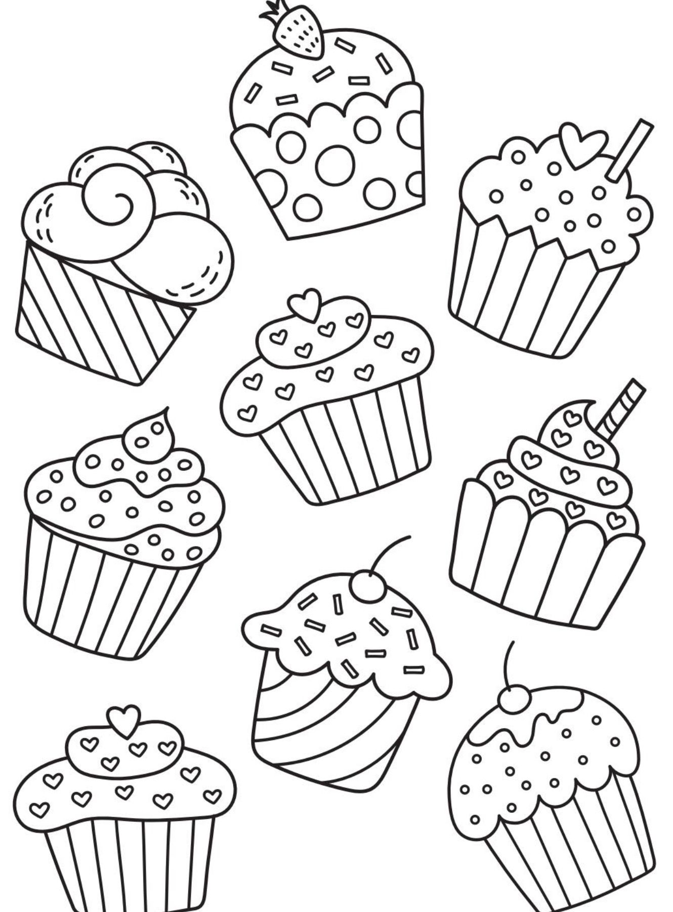 95 Delicious Cupcake Coloring Pages Printable 12