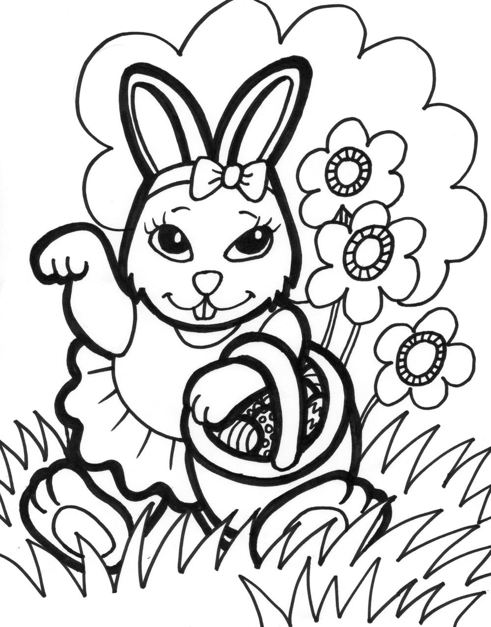 33 Free Easter Bunny Coloring Pages Printable 1