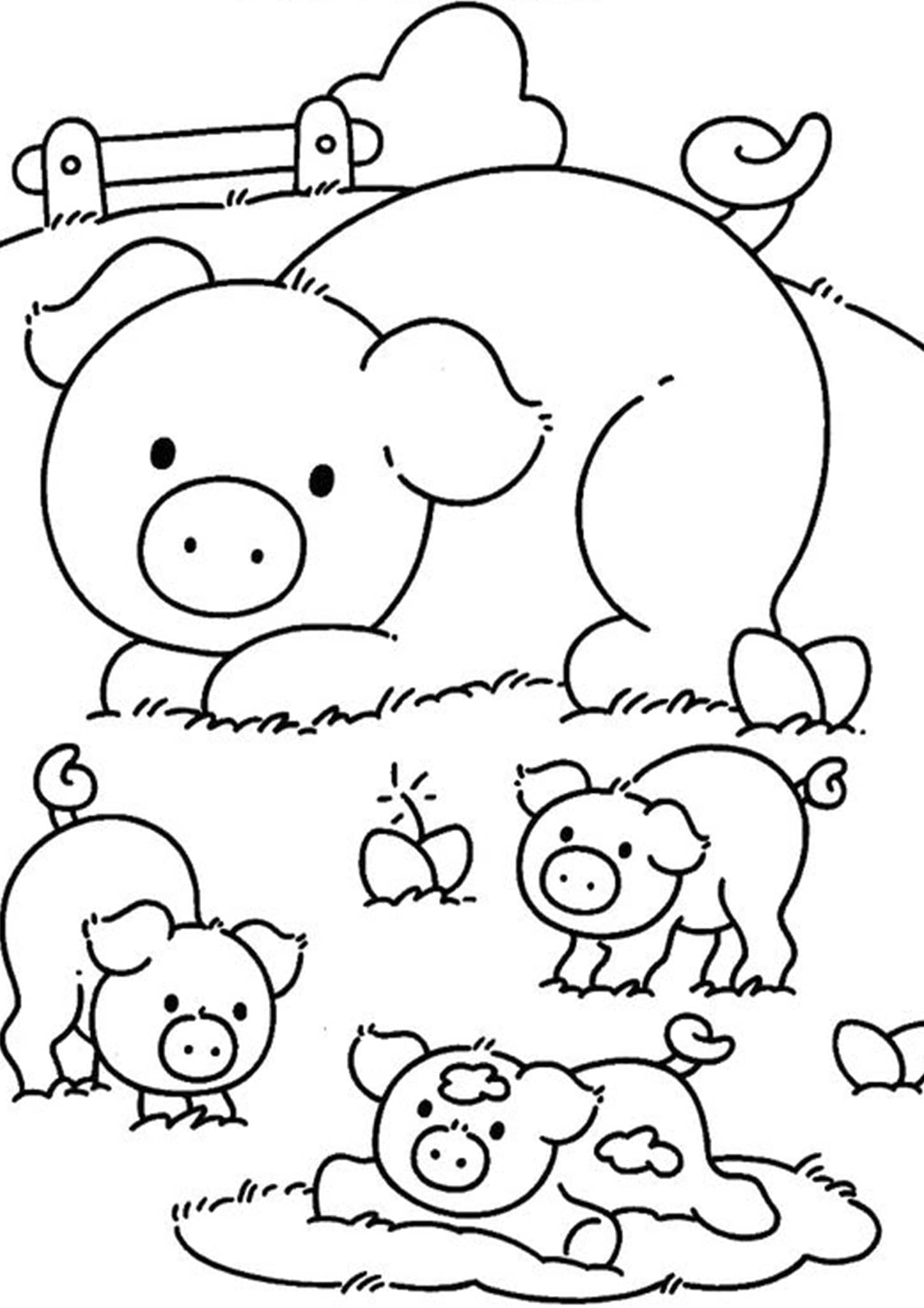 13+ Easy Pig Coloring Pictures Printable