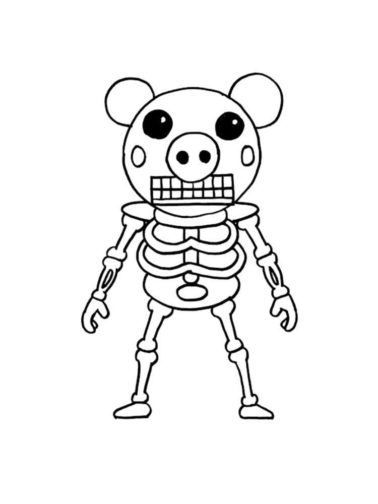 40+ Realistic Piggy Printable Coloring Pages with Simple Outline