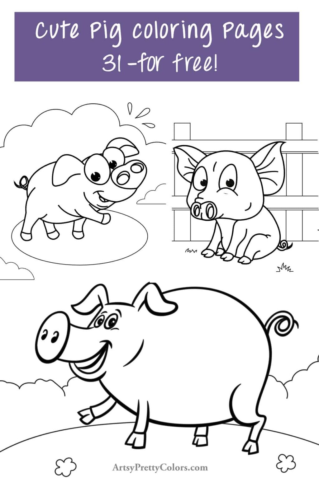 80+ Adorable Simple Pig Coloring Pages Printable