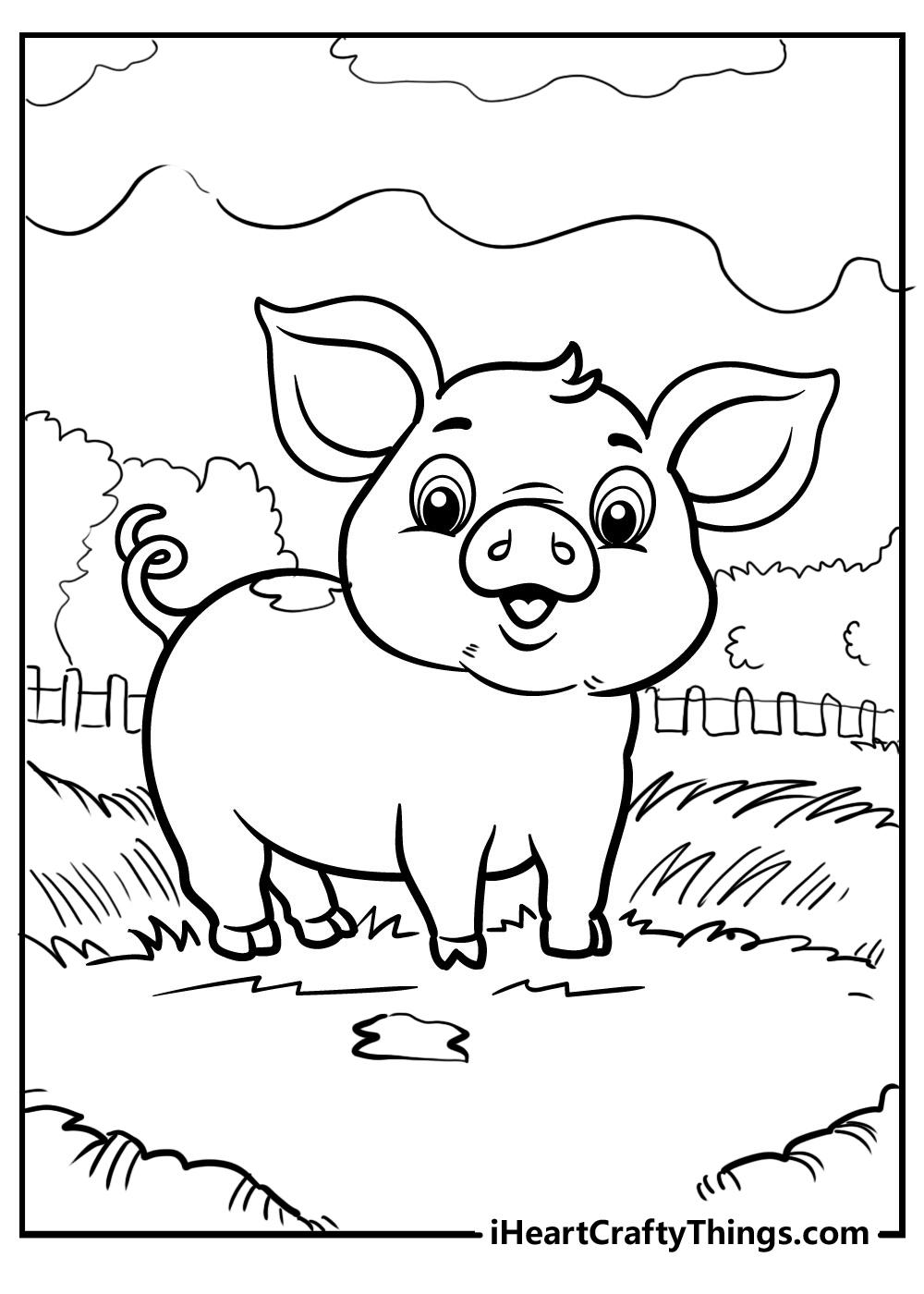 50+ Printable Unicorn Pig Coloring Pages for Adult