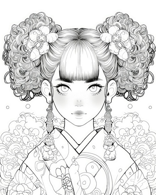 anime lineart manga coloring pages printable jpg