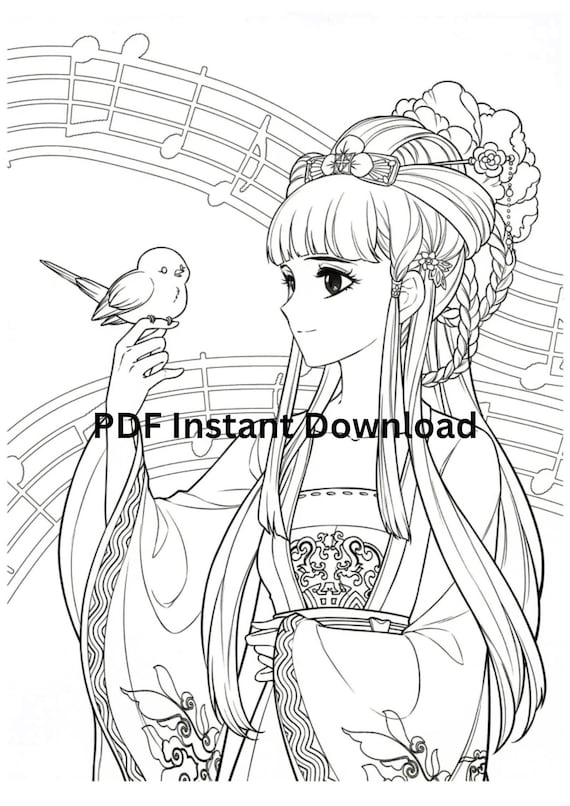 anime lineart manga coloring pages printable jpg