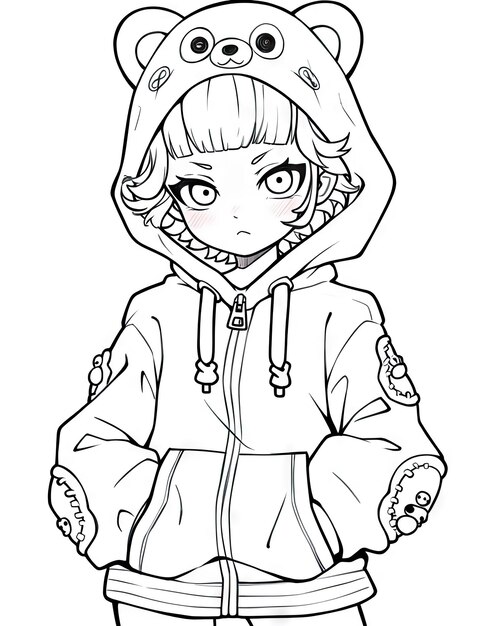 anime lineart manga coloring pages printable jpg