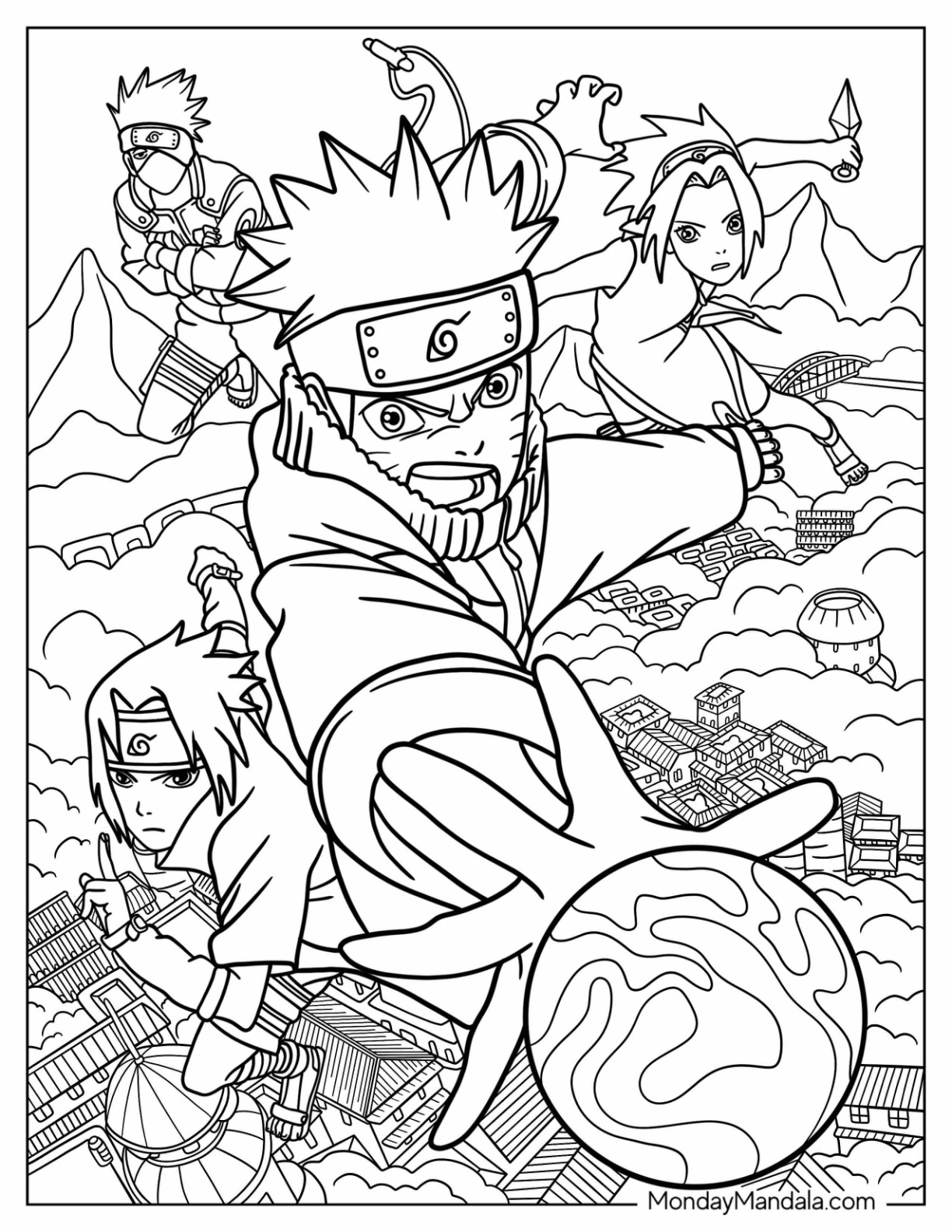 180+ Naruto Color Pages: Ninja Coloring Adventures 4