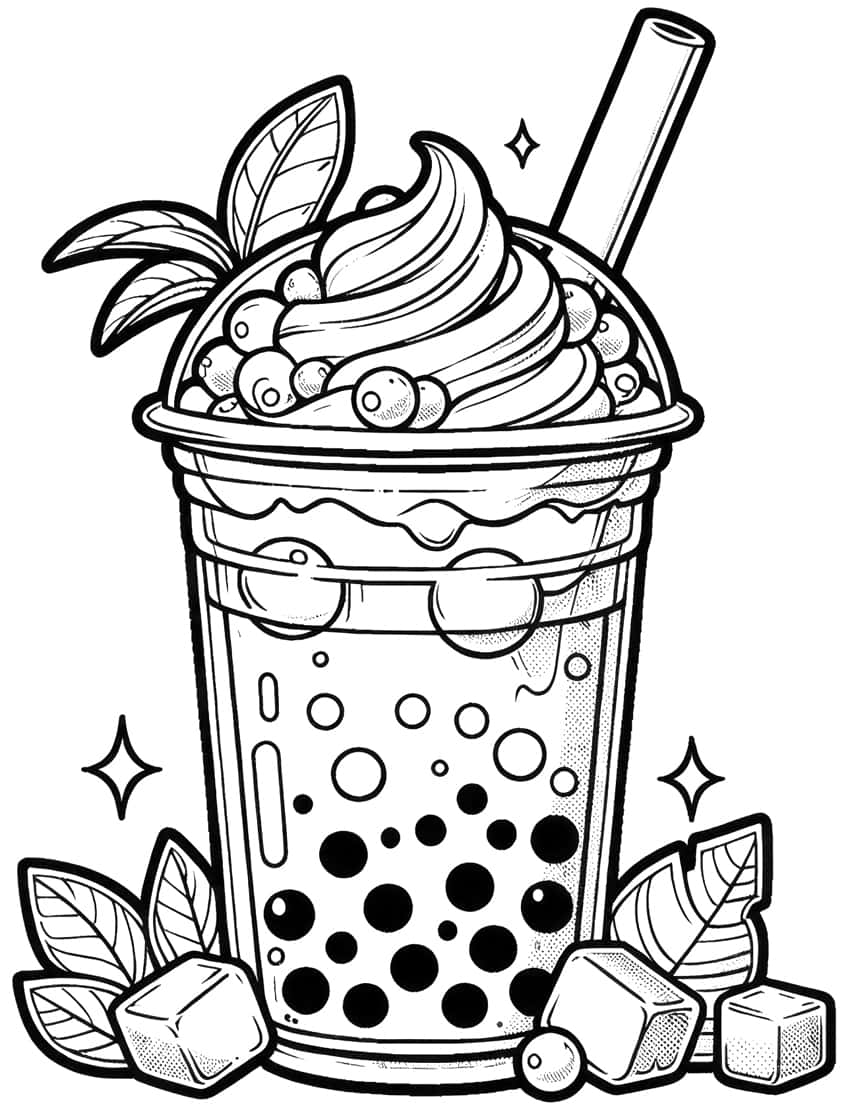 50+ Boba Coloring Pages 28