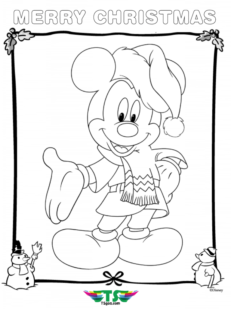 mickey mouse christmas coloring pages printable jpg