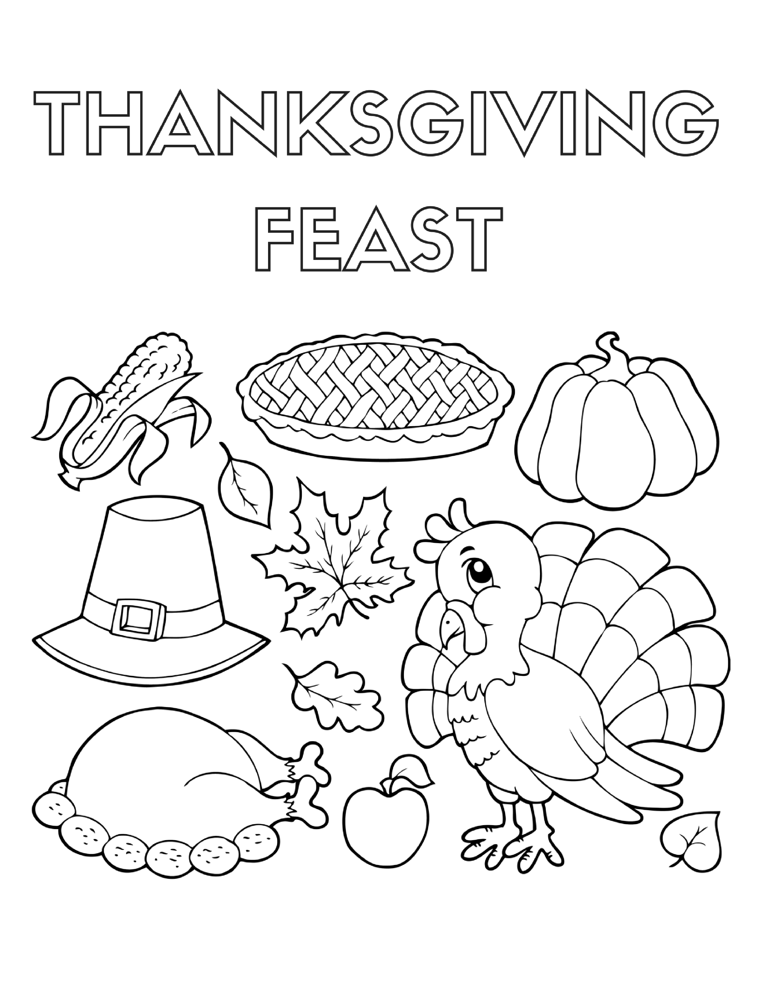 thanksgiving food coloring pages printable jpg