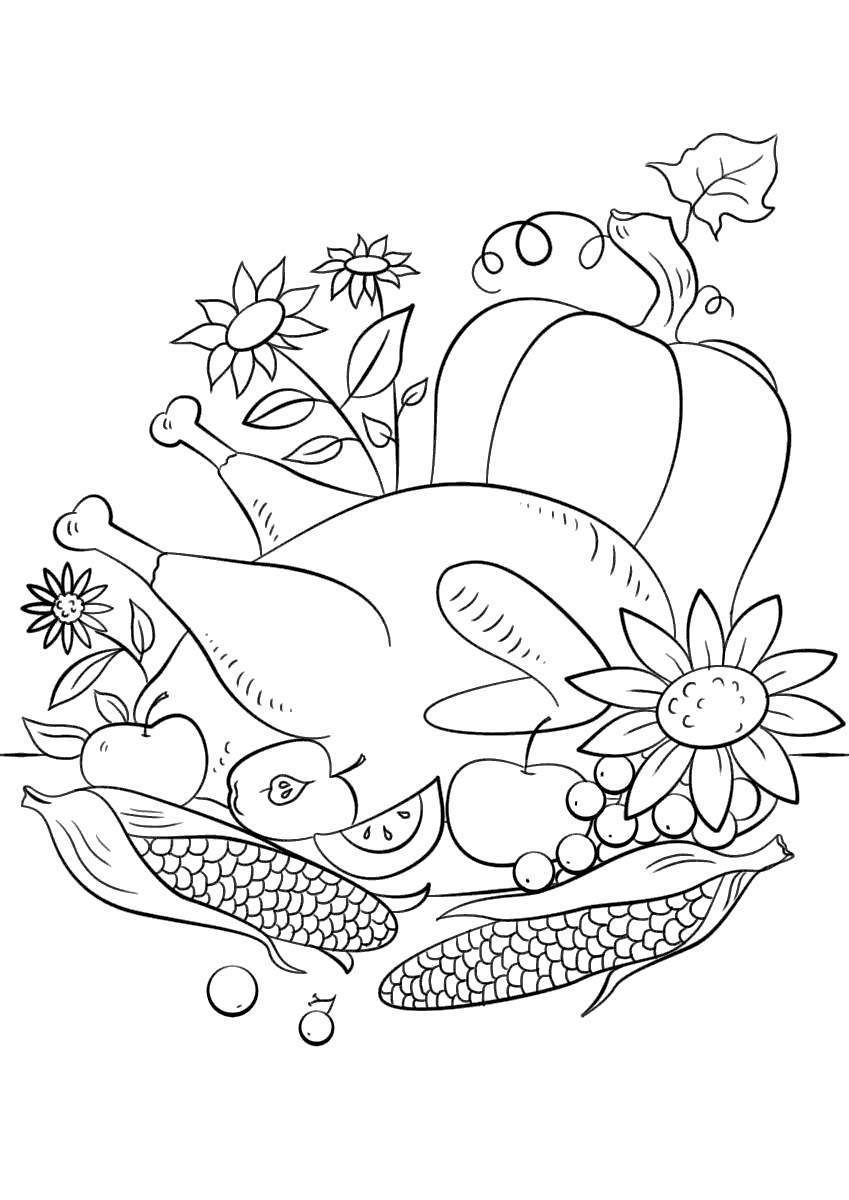 thanksgiving food coloring pages printable jpg