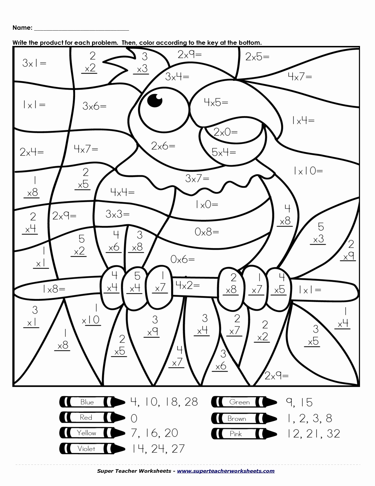 116 Color by Number Addition Printable 46