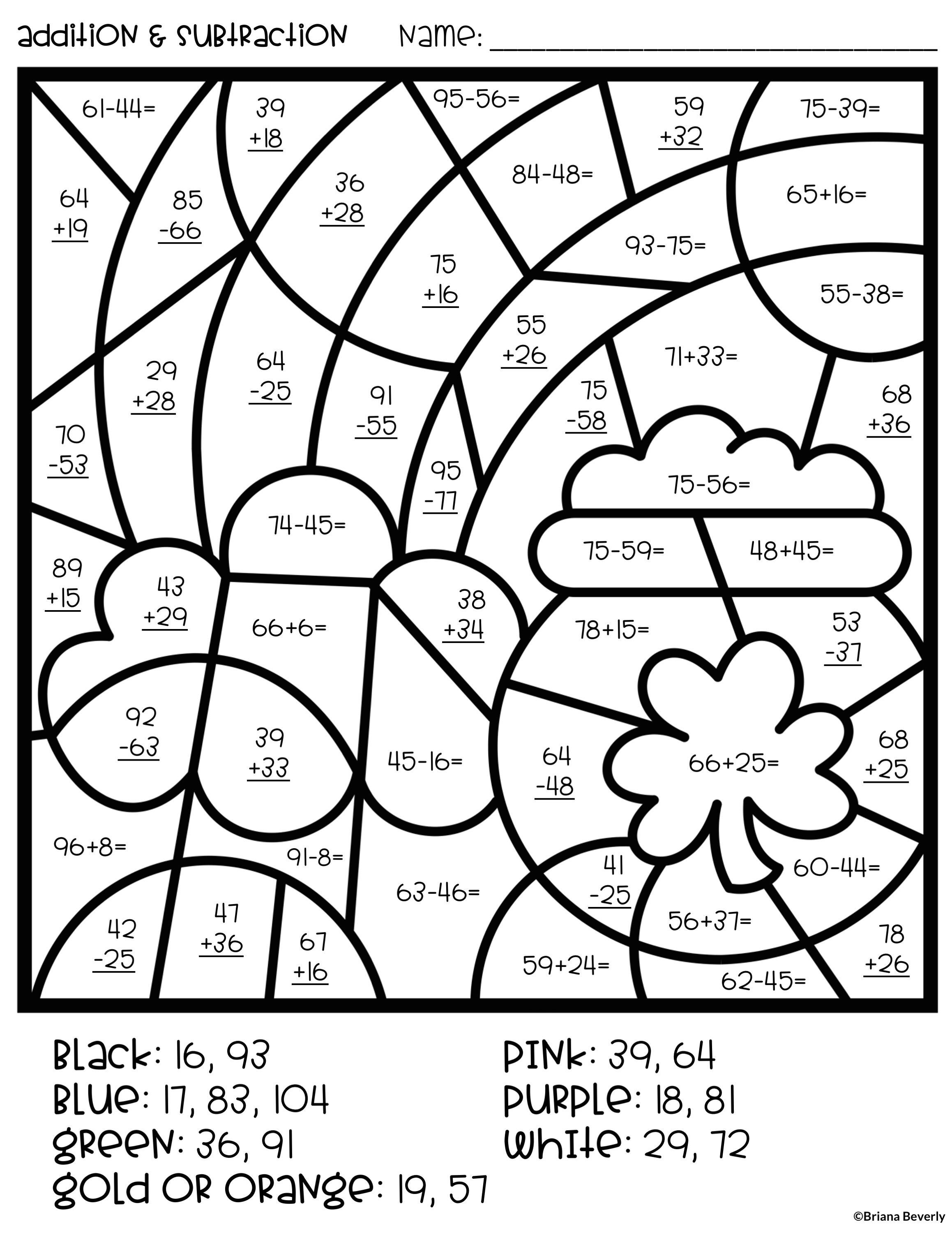 color by number addition printable jpg