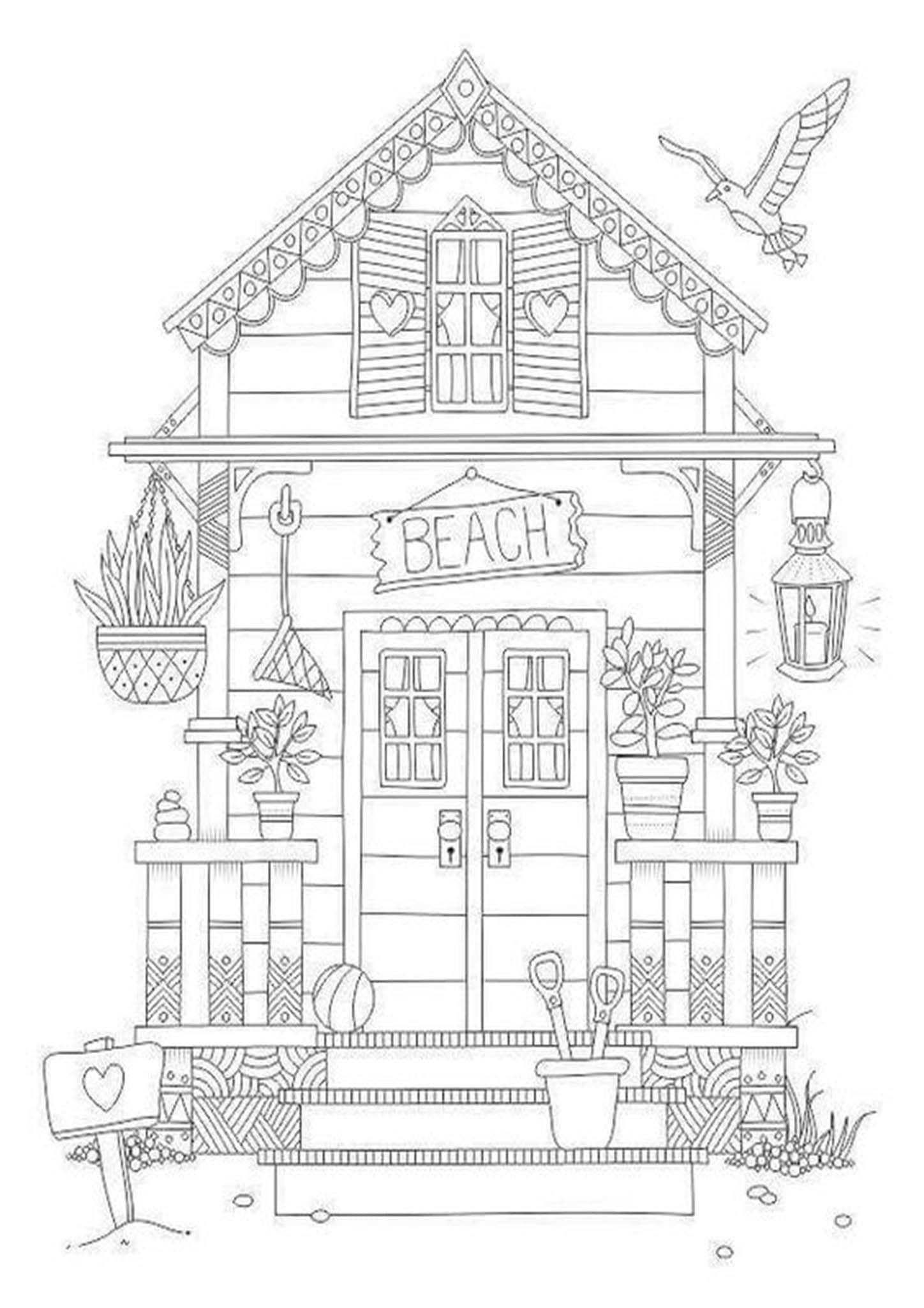 free house coloring pages for kids printable jpg