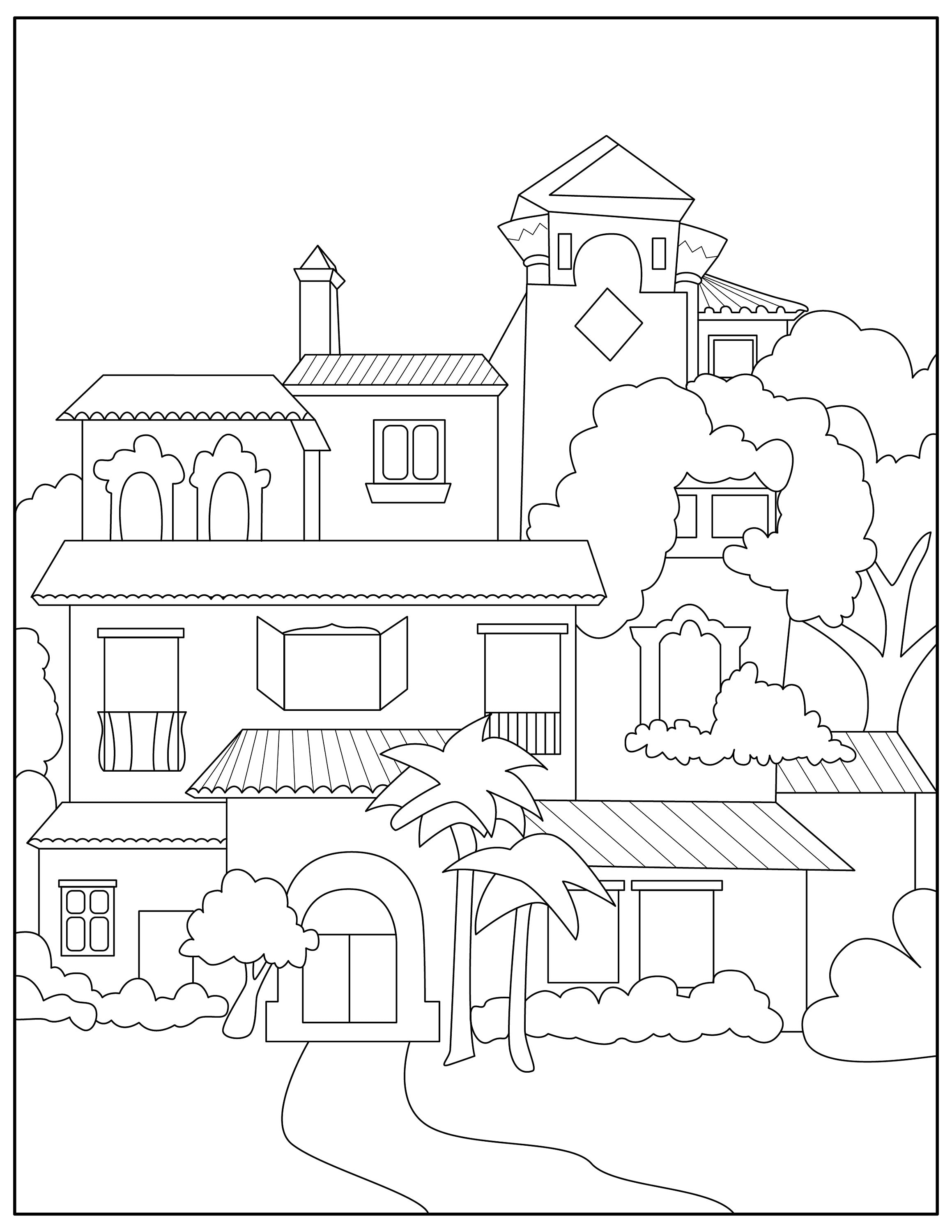 free house coloring pages for kids printable jpg