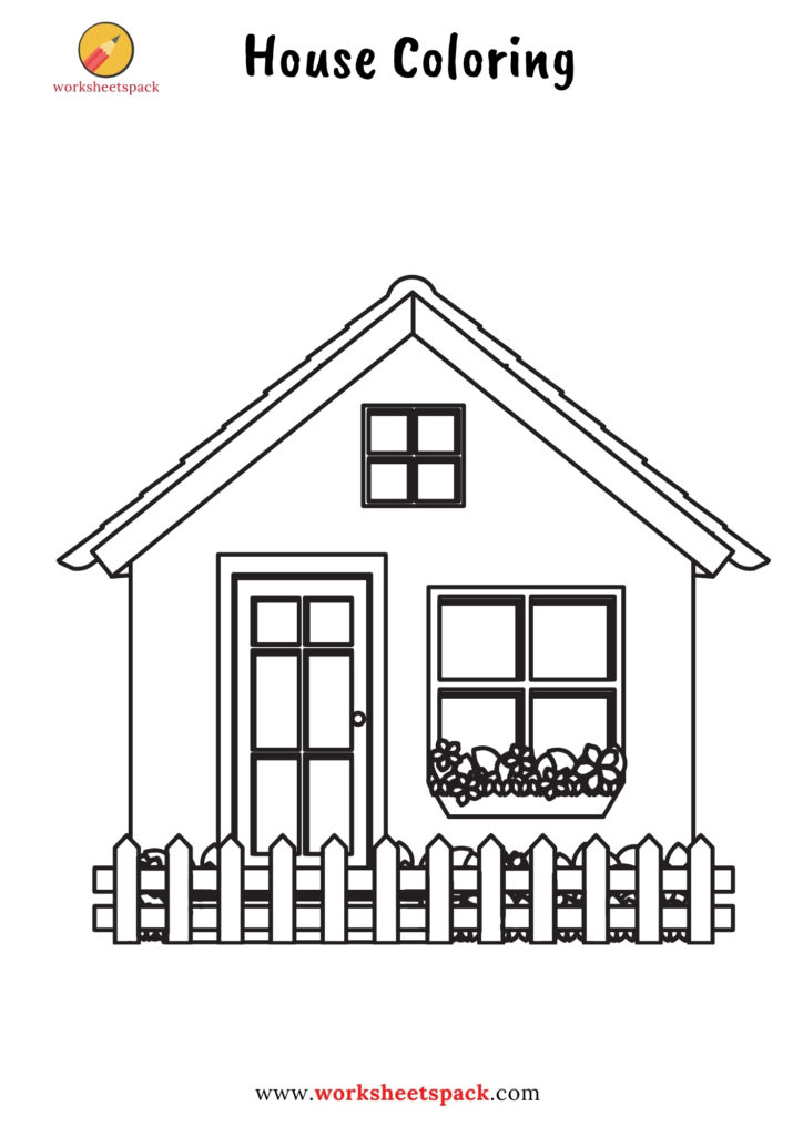 118 Free House Coloring Pages for Kids Printable 32