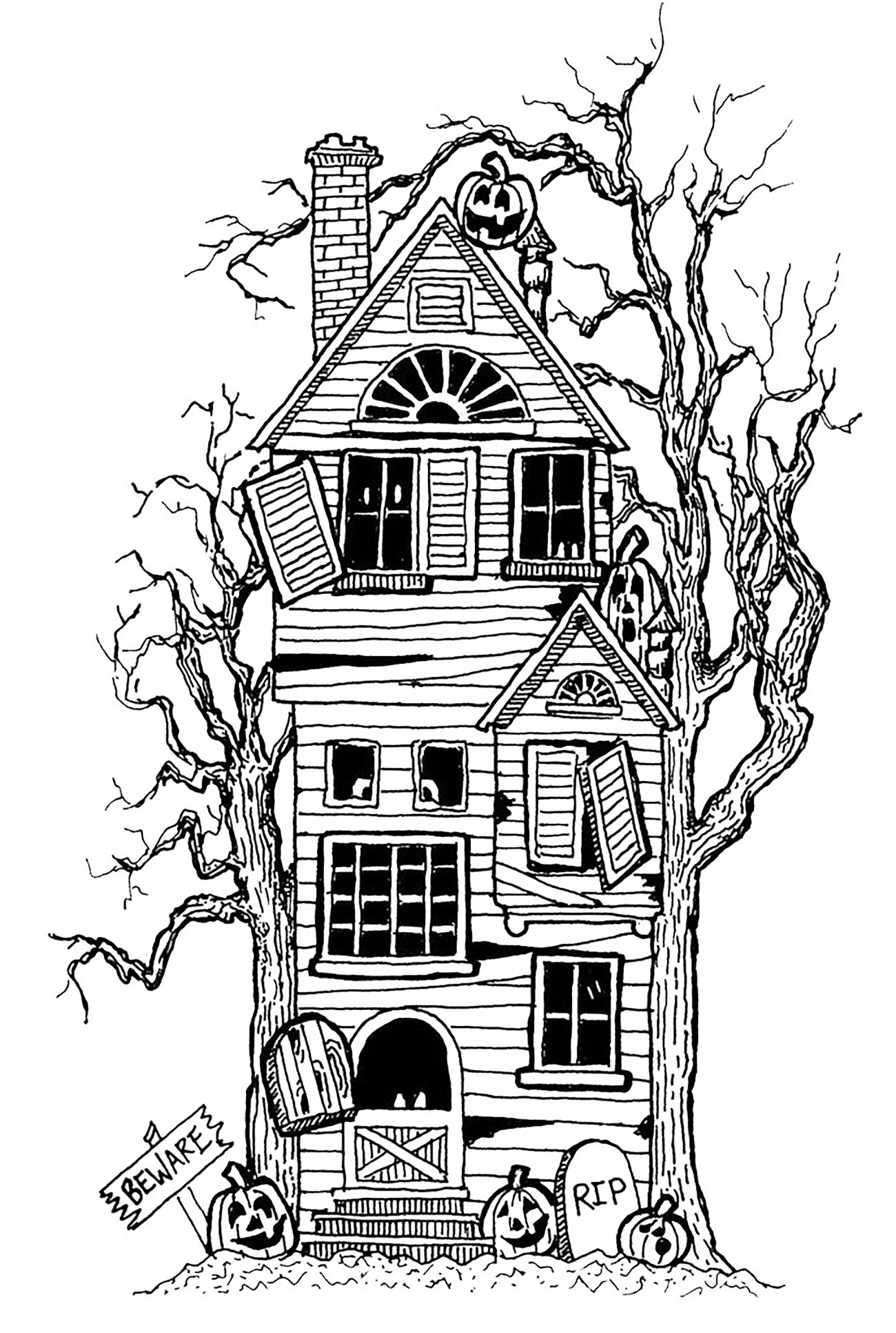 free house coloring pages for kids printable jpg