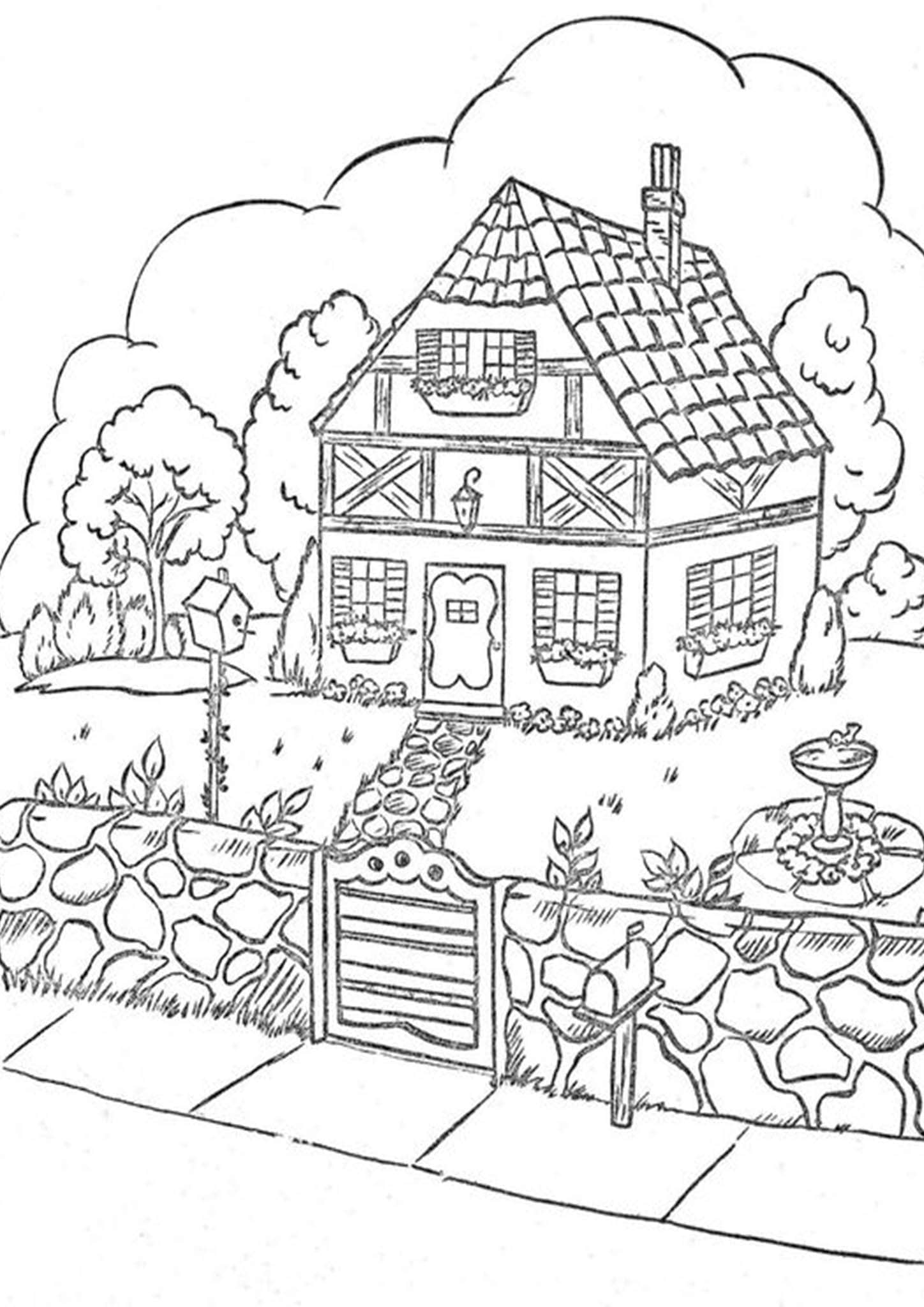 free house coloring pages for kids printable jpg