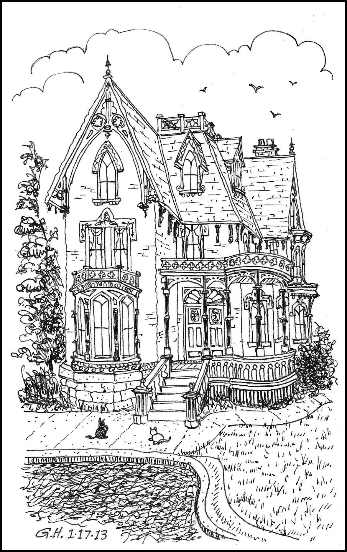 free house coloring pages for kids printable jpg