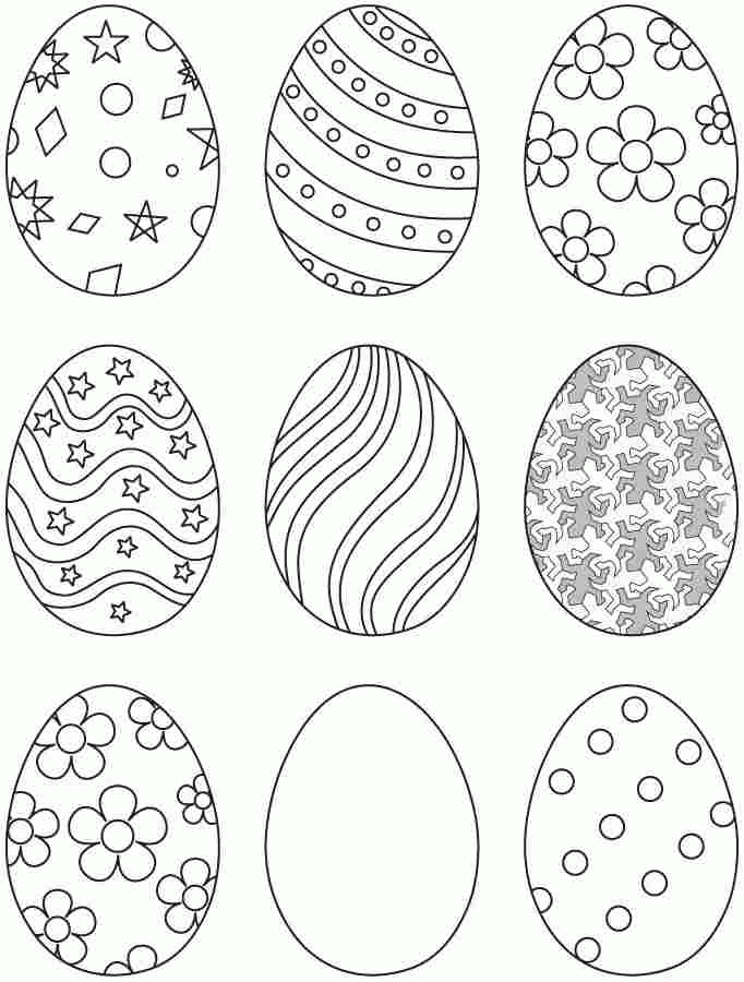 29 Colorful Easter Egg Coloring Pages Printable 1