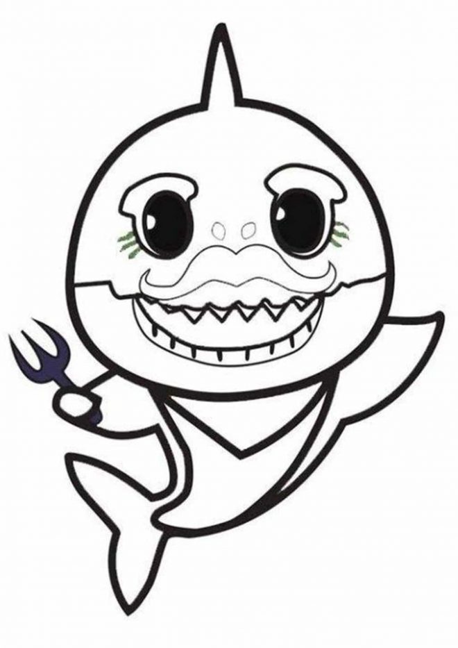 fearsome shark coloring pages printable jpg