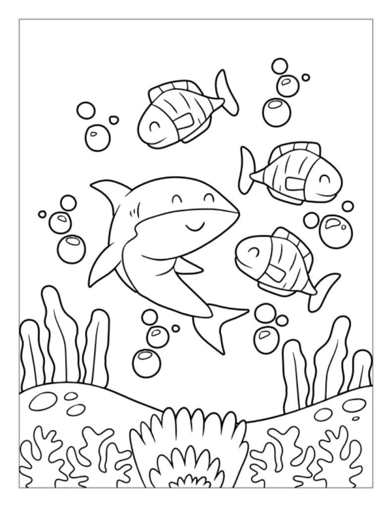 fearsome shark coloring pages printable jpg