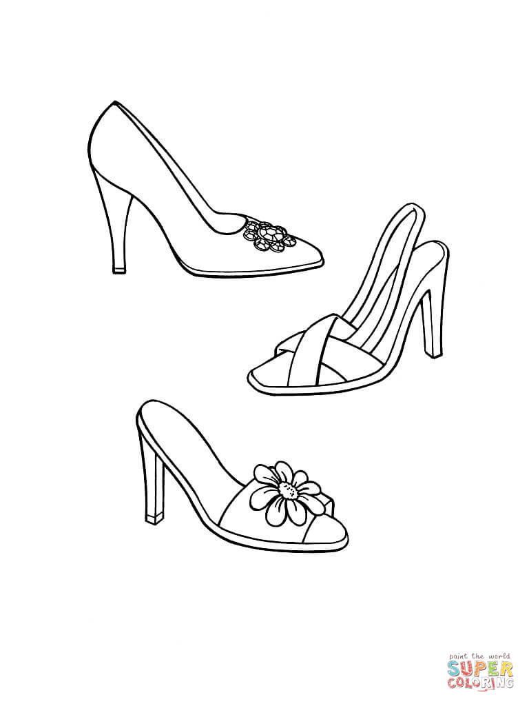 chic shoe coloring pages printable jpg