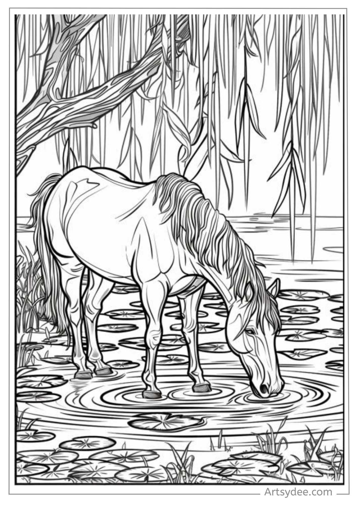 66 Easy Horse Coloring Pages for Toddlers Printable