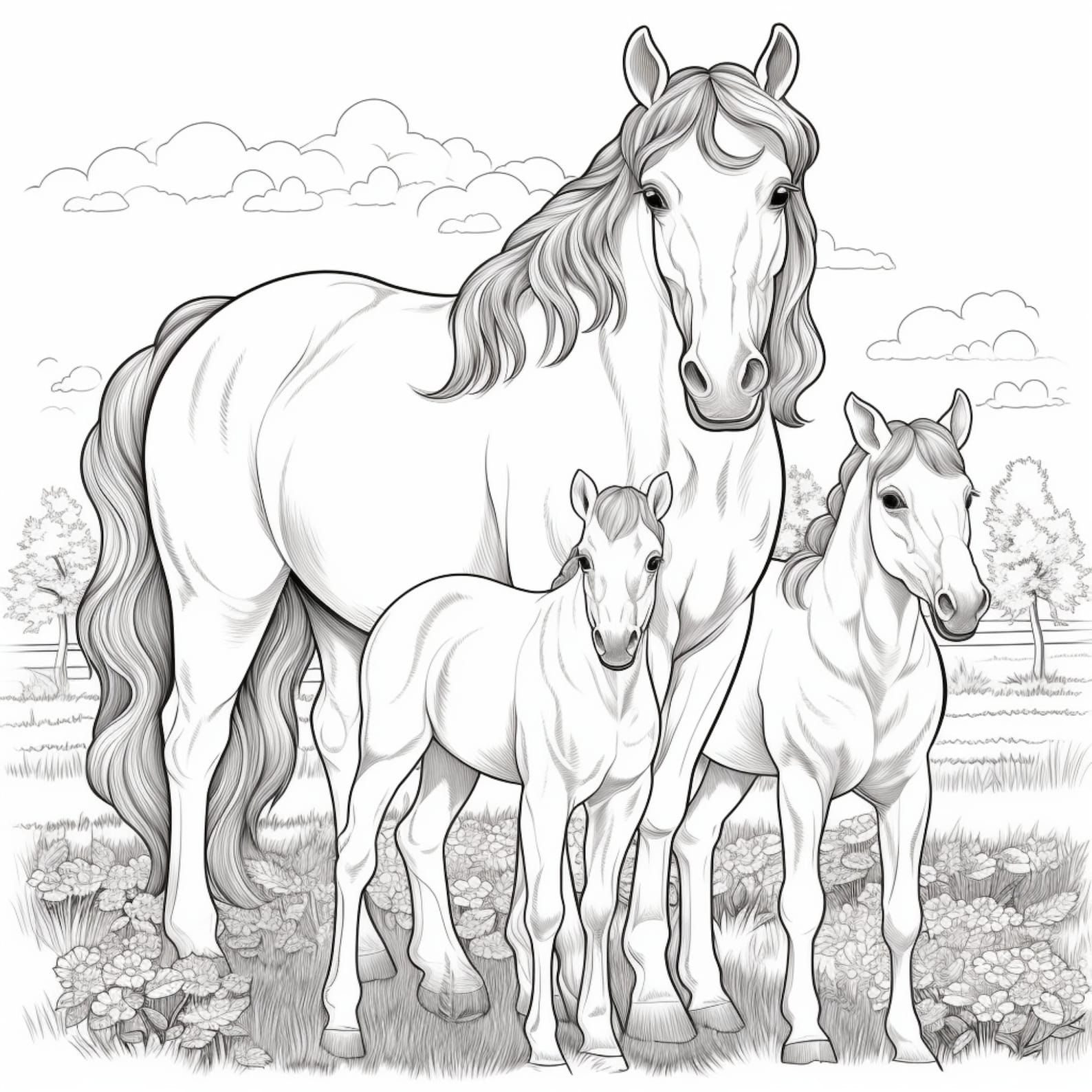 68 Realistic Horse Head Coloring Pages Free Printable