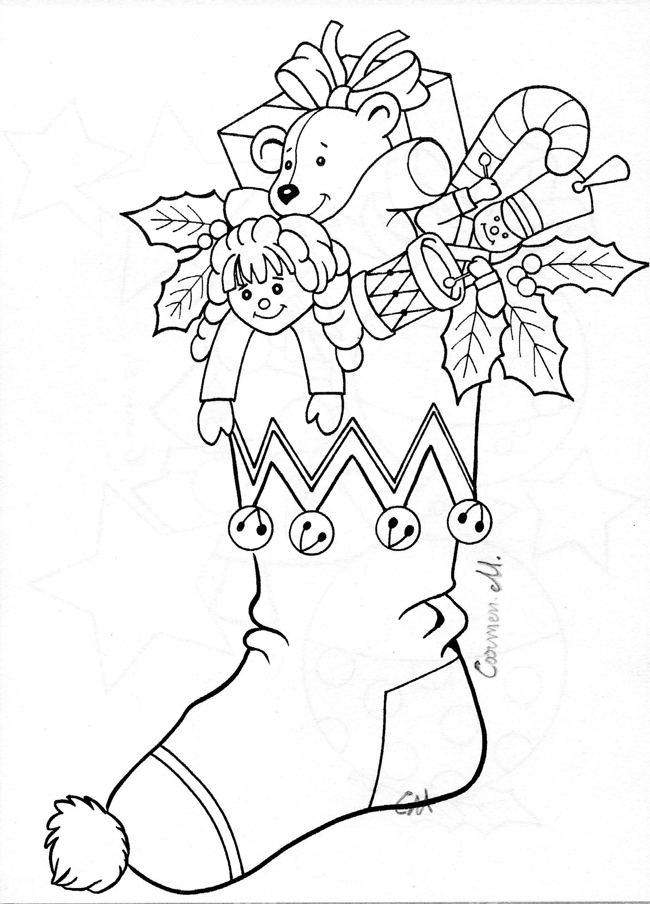 christmas stocking coloring pages printable cheer jpg