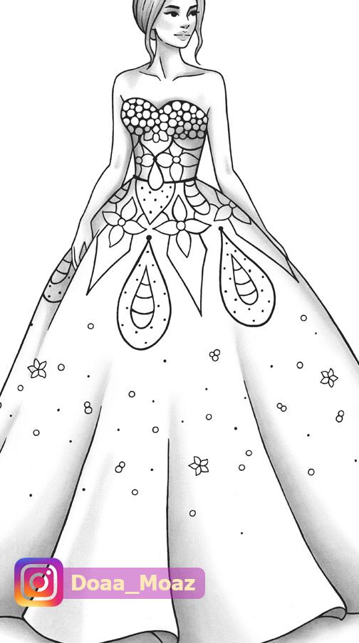 dazzling dress coloring pages printable jpg