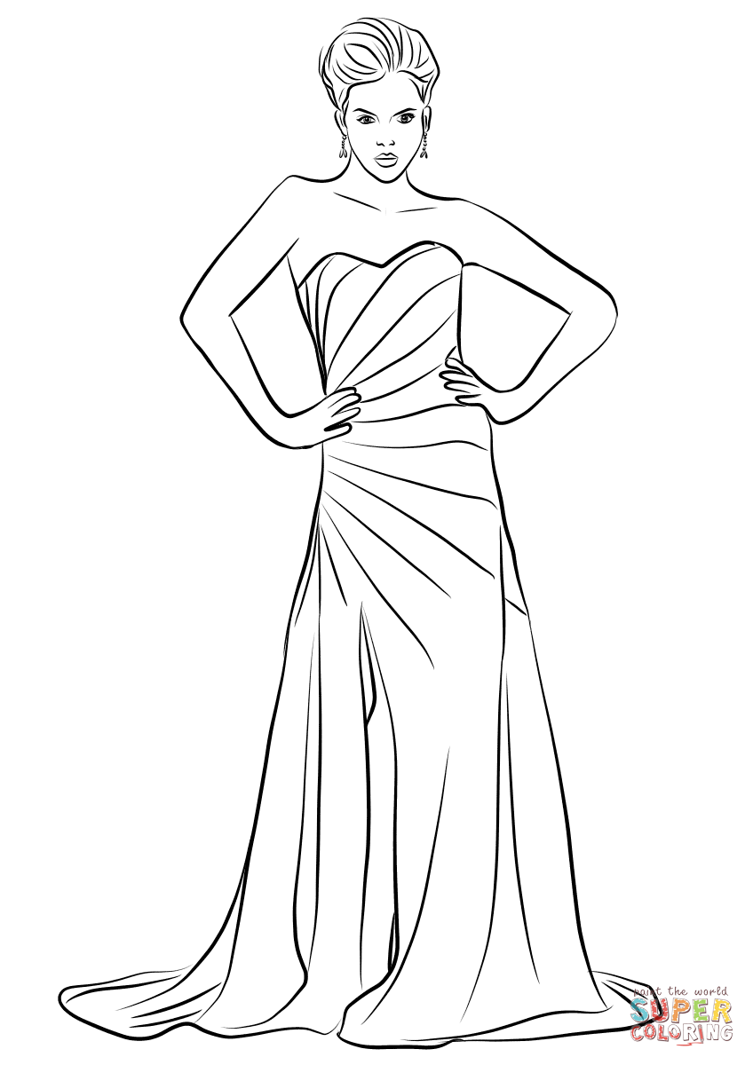 dazzling dress coloring pages printable jpg