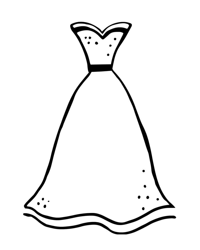 Dazzling Dress Coloring Pages Printable 23