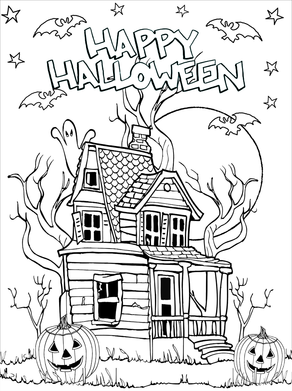 haunted house coloring pages printable thrill jpg