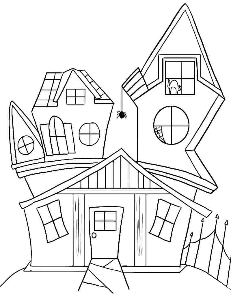 haunted house coloring pages printable thrill jpg